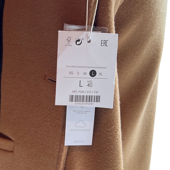 〰️ Bershka Men’s wool trench coat in camel 〰️🐪 - Picture 6 of 7